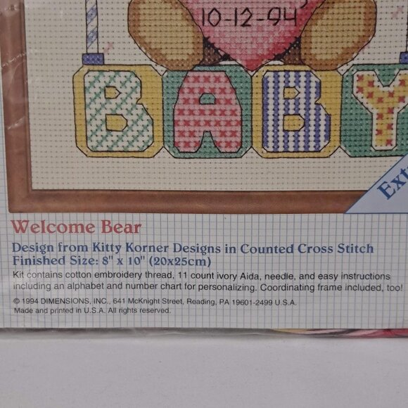 Stitchables Welcome Bear Counted Cross Stitch Kit NWT - Picture 3 of 5